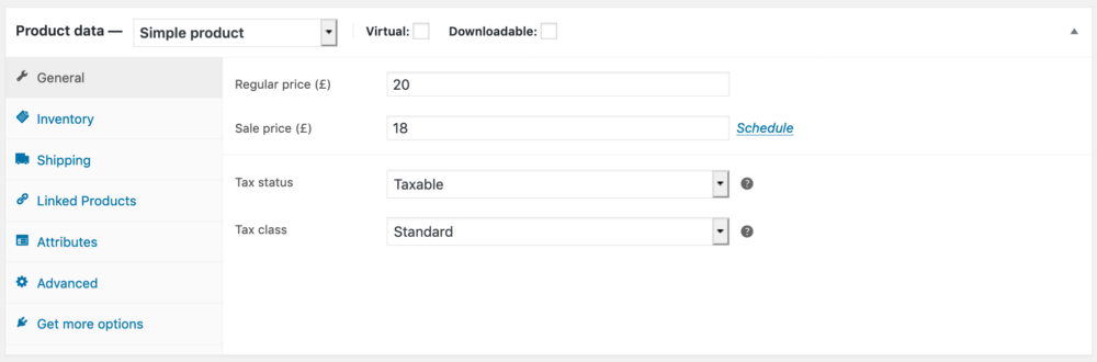 product data woocommerce